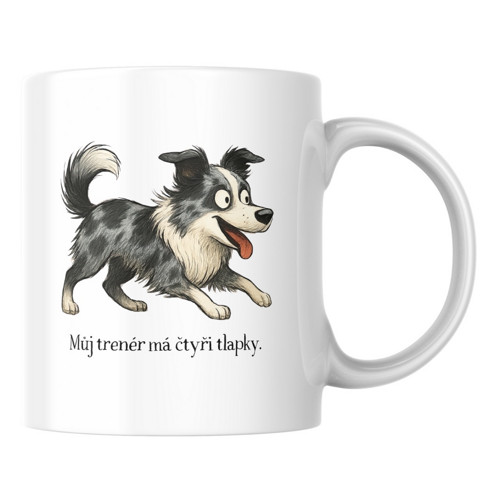 Můj trenér má čtyři tlapky - blue merle - Hrníček