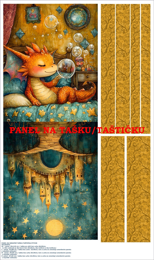 Panel na tašku/taštičku - bavlna XL — foto 1