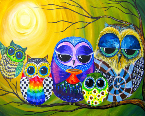 Polyesterový Panel sova sovy rozměr 40x50cm
