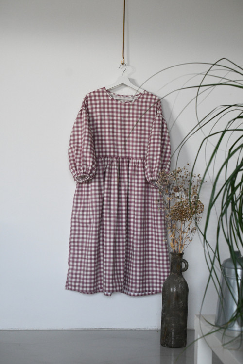 Šaty Flannel světle růžová kostka — foto 1