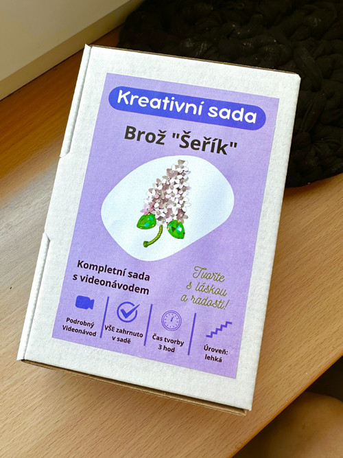 Videonávod + Sada. Korálková brož šeřík. — foto 1