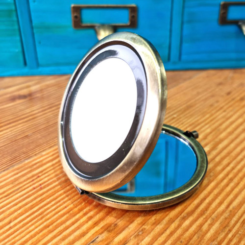 Kapesní Zrcátko s Lůžkem 58mm - 1ks - Bronzové