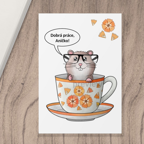 Linkovaná podložka Ok křeček floral-orange A4
