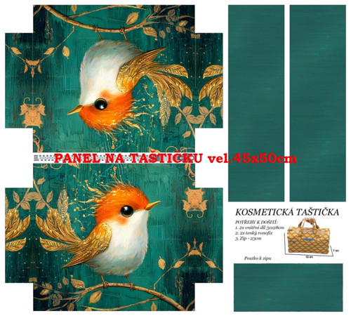 Panel na taštičku bavlna — foto 1