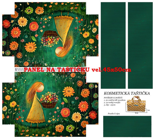 Panel na taštičku bavlna — foto 1