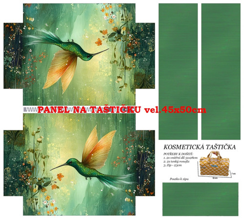 Panel na taštičku bavlna — foto 1