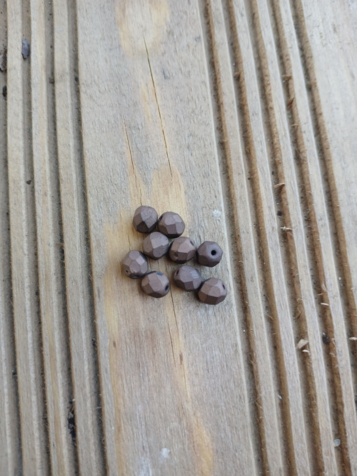 Skleněný korálek 6 mm - hnědý matný