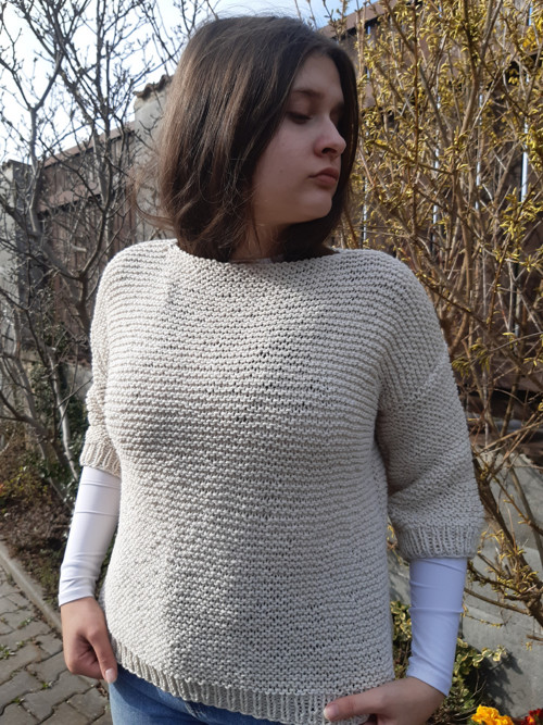 Svetr bilá káva - SLEVA