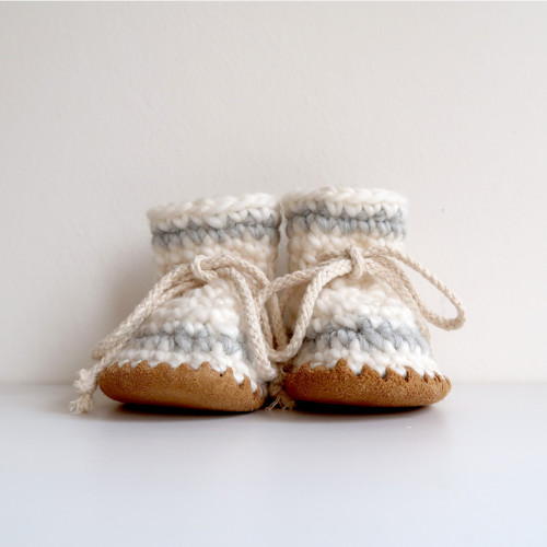 Bačkůrky 10 cm smetanové s šedou