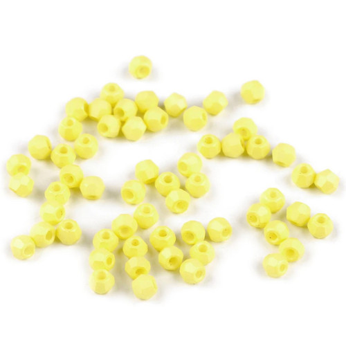 Skleněné broušené korálky žluté 4mm, 20ks