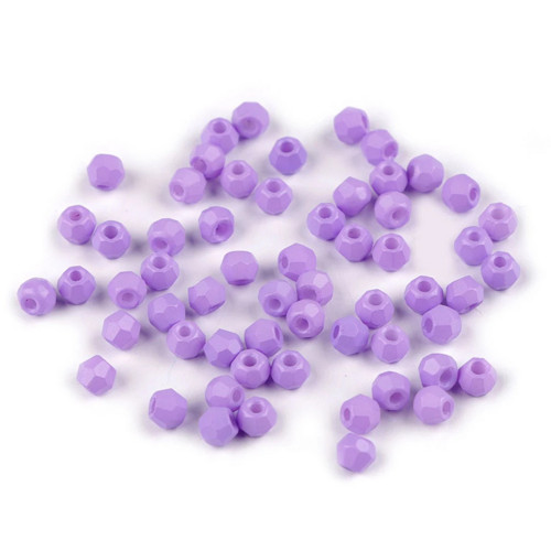 Skleněné broušené korálky fialkové 4mm, 20ks