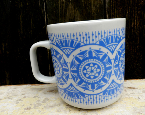 Modrý kaleidoskop...porcelánový hrnek