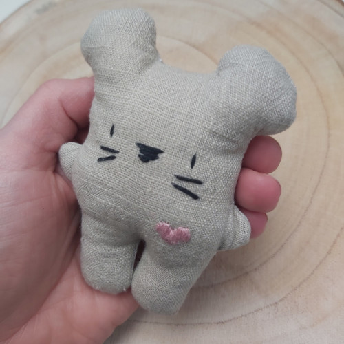Tiny Bubu Mouse - pink linen
