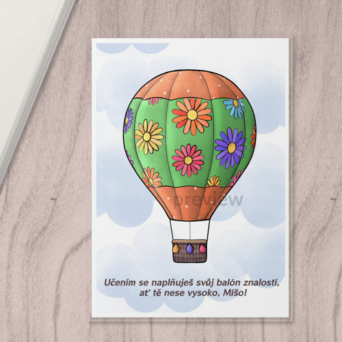 Linkovaná podložka Balón floral 1 - pesté A4