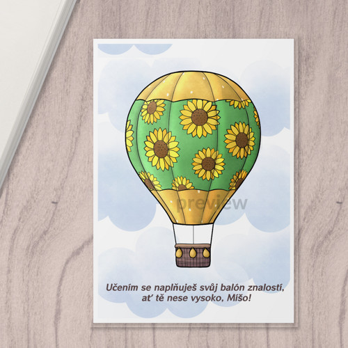Linkovaná podložka Balón floral 1 - slunečnice A4
