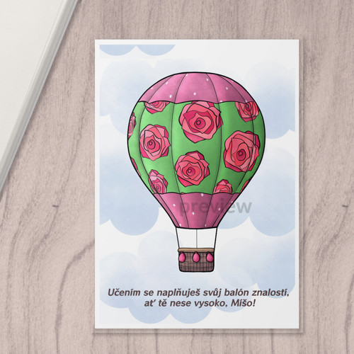Linkovaná podložka Balón floral 1 - růže A4