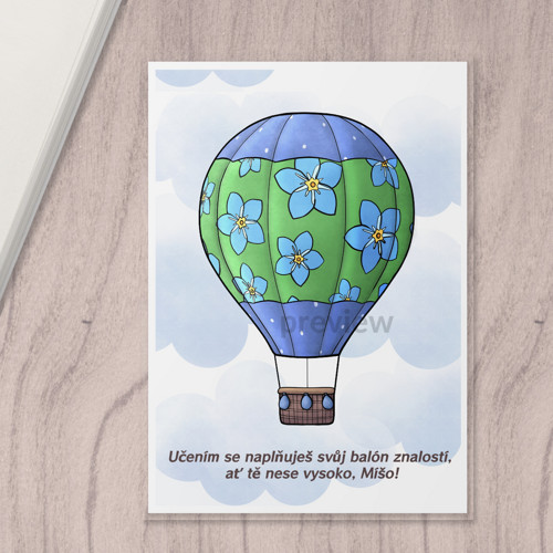 Linkovaná podložka Balón floral 1 - poměnky A4