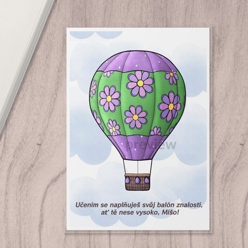Linkovaná podložka Balón floral 1 - fialky A4