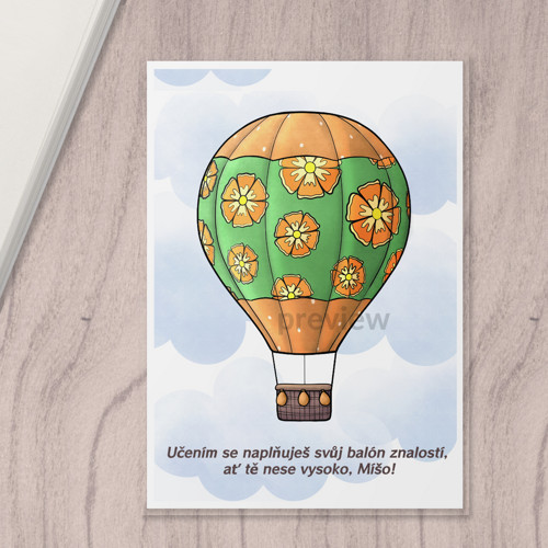 Linkovaná podložka Balón floral 1 - oranžády A4