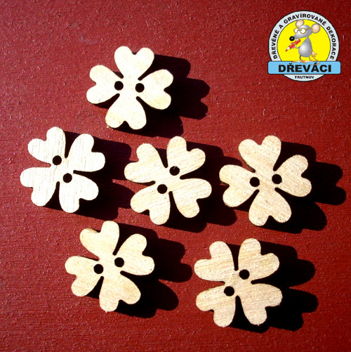 Čtyřlístek 1,5 cm knoflík na přání KV0040 A