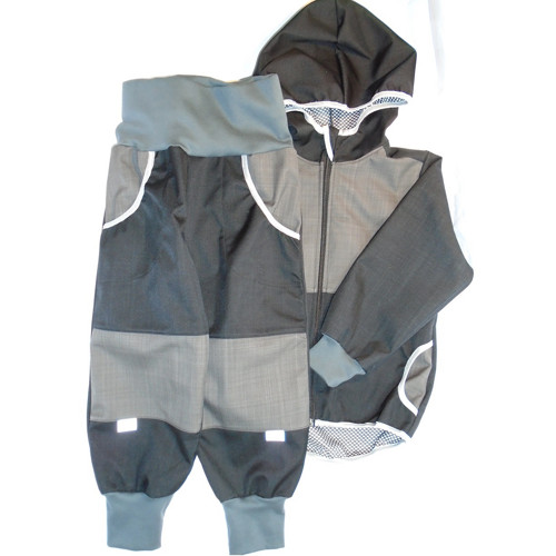 Souprava - jarní. softshell. Černá + šedá