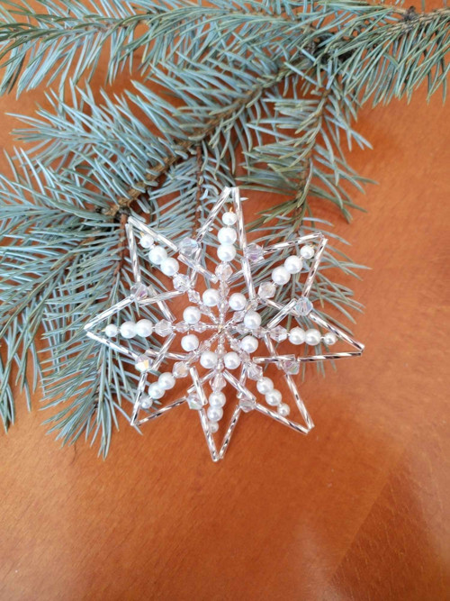 Bílostříbrná hvězda +-9,5cm č.10 — foto 1