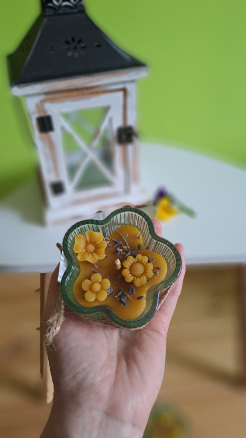 Svíčka s levandulí (zelený obal)