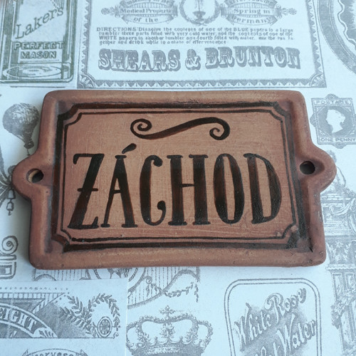 Záchod- keramická cedulka