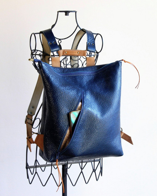Kožený ruksak *Blue&Rust*