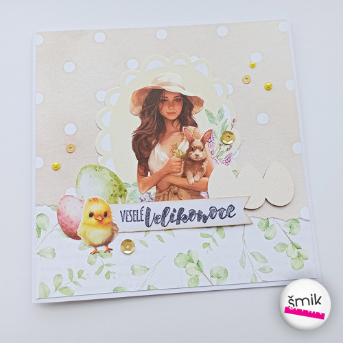 Velikonoční přání s dívkou "Spring is calling" — foto 1