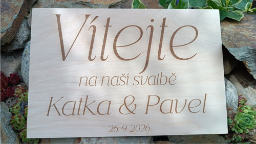 Svatební uvítací cedule