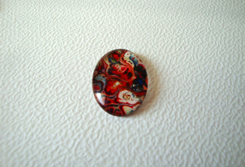 Skleněný oválný kabošon 18x25 mm (1ks)