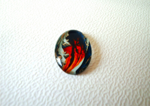 Skleněný oválný kabošon 18x25 mm (1ks)