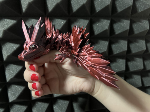 Mládě Krystalového Draka s Křídly- 20,5 cm 3D Tisk