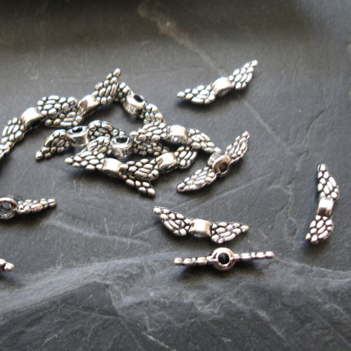 .Malinká andělská křídla 12x3mm - starostříbrná