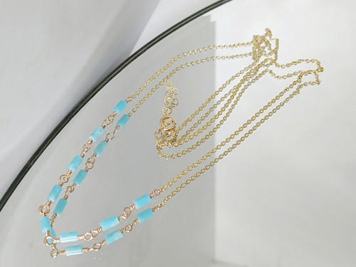 "EVI" náhrdelník GF 5%zlata 14Kt, larimar