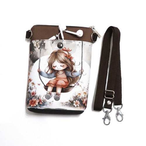 DĚVČÁTKO NA HOUPAČCE -taštička crossbody na mobil