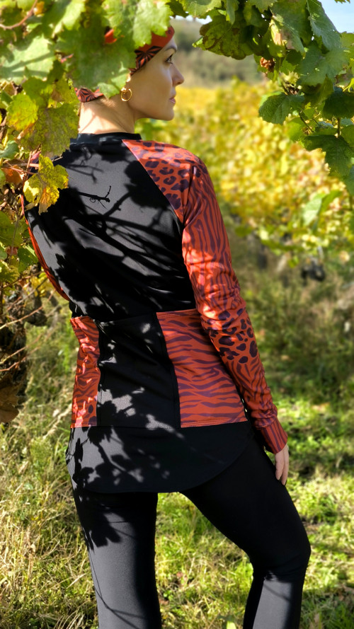 Zebropard black burgundy termo top