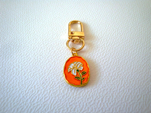 Kovový přívěsek 55x15 mm (1ks) - oranžová