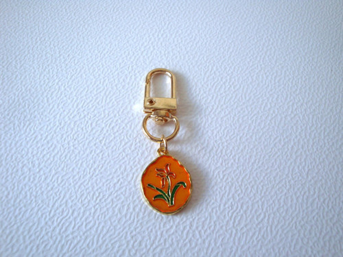Kovový přívěsek 55x15 mm - oranžová