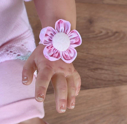 KANZASHI kytička růžová s gumičkou. č.171/5