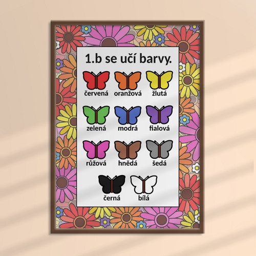 Učení sa barev floral 1 - gerbery