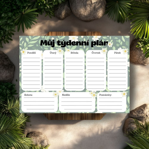 Můj týdenní plán – stylový plánovač (PDF k tisku)