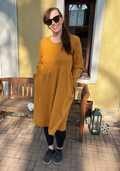 Dámské vaflové šaty - PODZIMNÍ LISTÍ