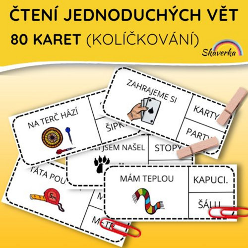 Čtení jednoduchých vět /kolíčkování (pdf)