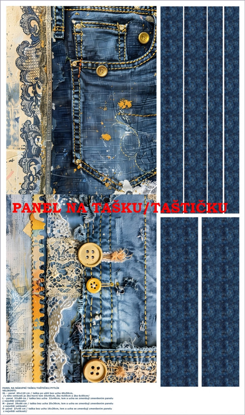 Panel na tašku/taštičku - bavlna XL
