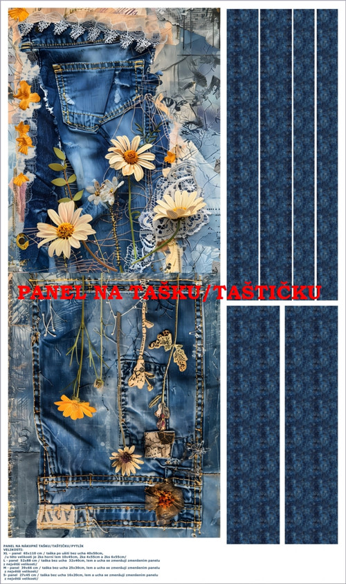 Panel na tašku/taštičku - bavlna XL