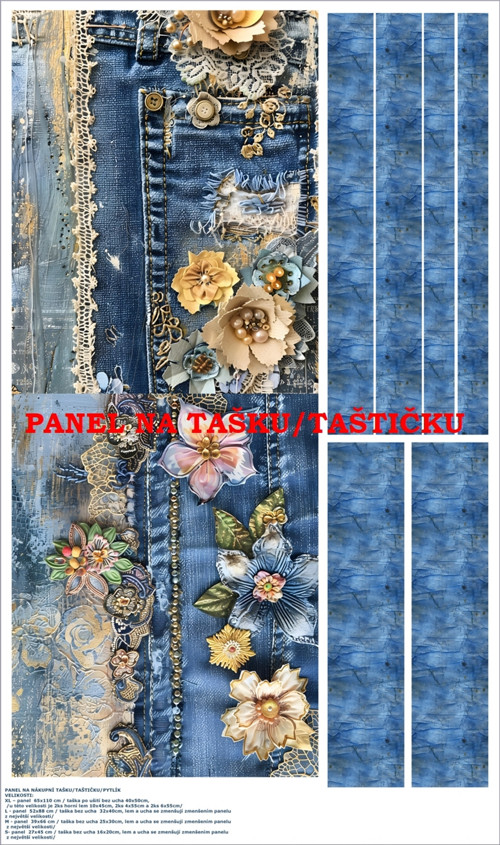 Panel na tašku/taštičku - bavlna XL