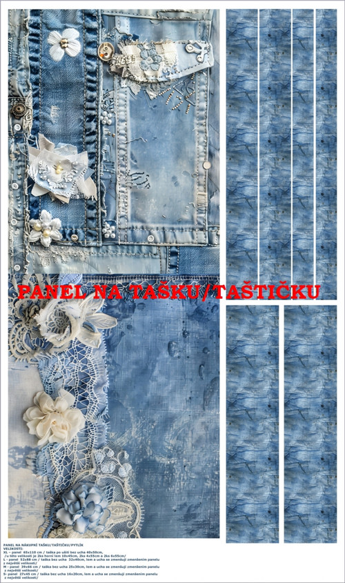 Panel na tašku/taštičku - bavlna XL