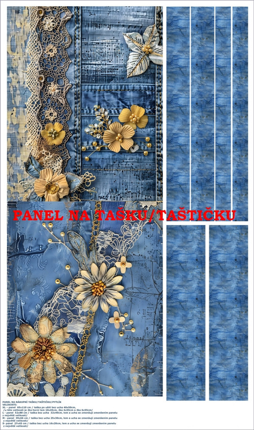 Panel na tašku/taštičku - bavlna XL — foto 1